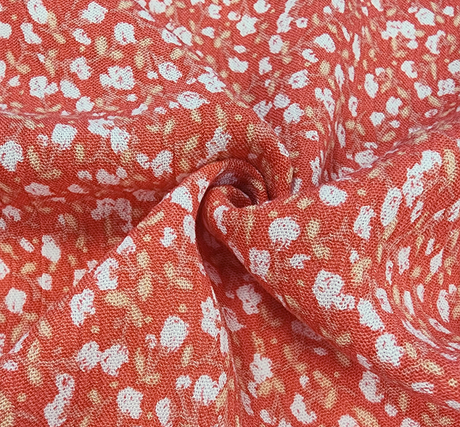 Rayon Crinkle 1D423 Coral Rayon Fabric - Coral Crinkle Texture, 50/52" Width (1 Yard)