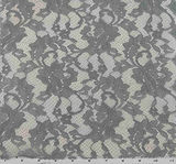 Lace 1D426 Grey Nylon Fabric - Grey Solid Lace, 58/60" Width