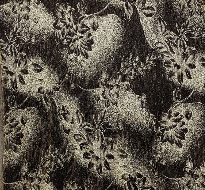 Mesh With Foil 1D435 Polyester Fabric - Black Gold, 56/58" Width (1 Yard)
