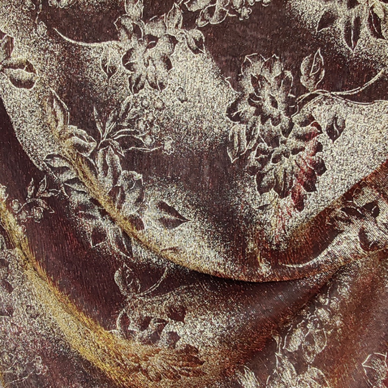 1 Yard Sheer Foil Mesh Fabric Red with Gold Sparkle, 56/58" Wide for Events, Fashion & Decorations