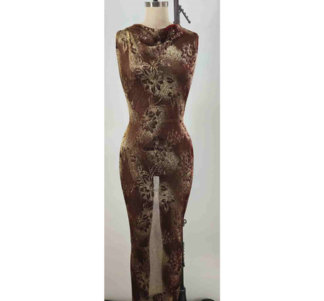 1 Yard Sheer Foil Mesh Fabric Red with Gold Sparkle, 56/58" Wide for Events, Fashion & Decorations