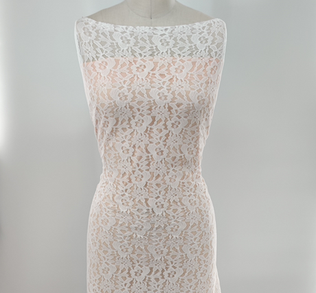Lace 1D606 Nylon Spandex Fabric - Off White, 58/60" Width