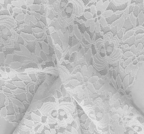 Lace 1D606 Nylon Spandex Fabric - Off White, 58/60" Width