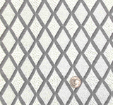 1 yard Gray & Ivory Diamond Jacquard Knit Fabric 58/60" Wide Stretch Apparel Fabric with Acrylic Blend