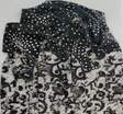 Lace Double Border 1D716 Polyester Spandex Fabric - Black/White Dotted Floral Lace, 56/58" Width