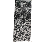 Lace Double Border 1D716 Polyester Spandex Fabric - Black/White Dotted Floral Lace, 56/58" Width