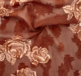 Jacquard Chiffon 1D748 Polyester Fabric - Brown Jacquard, 57/58" Width
