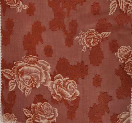 Jacquard Chiffon 1D748 Polyester Fabric - Brown Jacquard, 57/58" Width