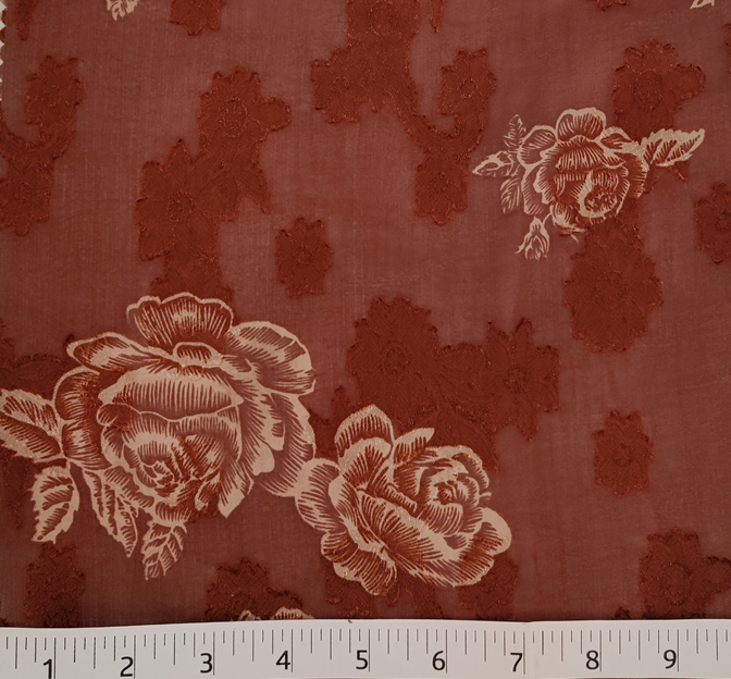 Jacquard Chiffon 1D748 Polyester Fabric - Brown Jacquard, 57/58" Width
