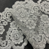 Embroidered Mesh Corded Lace Trim