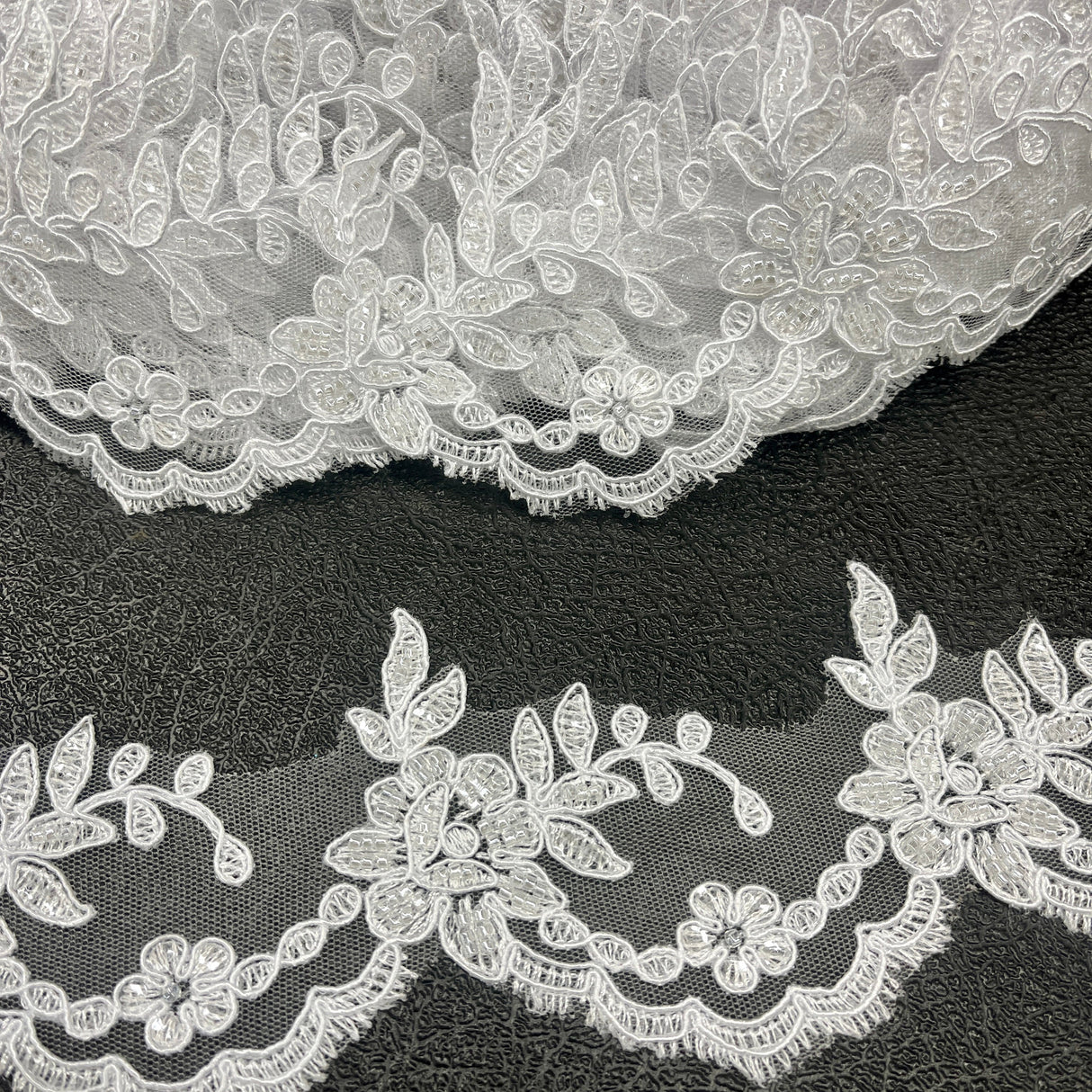 Beaded Corded Lace Trim