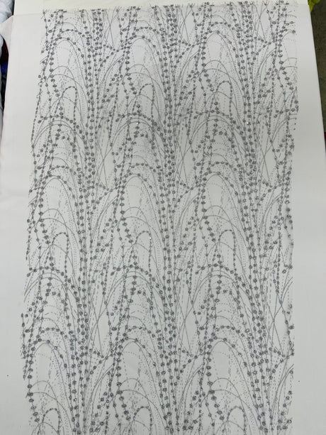 Galaxy Glitter Design Mesh Lace Polyester Fabric - Glitter Galaxy Pattern, 52-54" Width (1 Yard)
