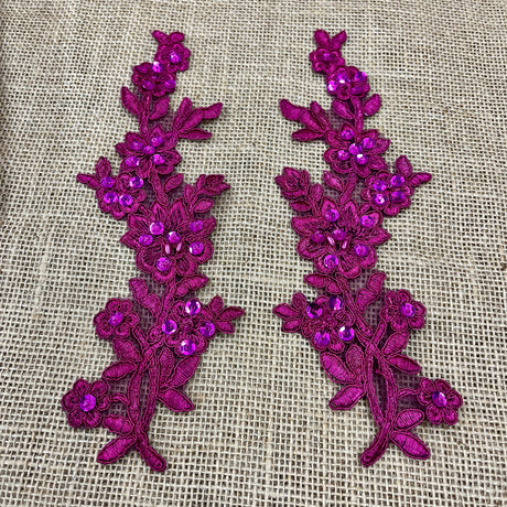Beaded Floral Lace Applique