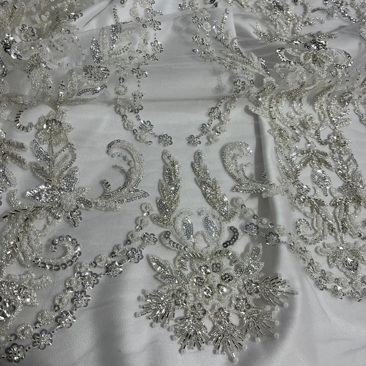 Beaded Embroidered Lace Mesh