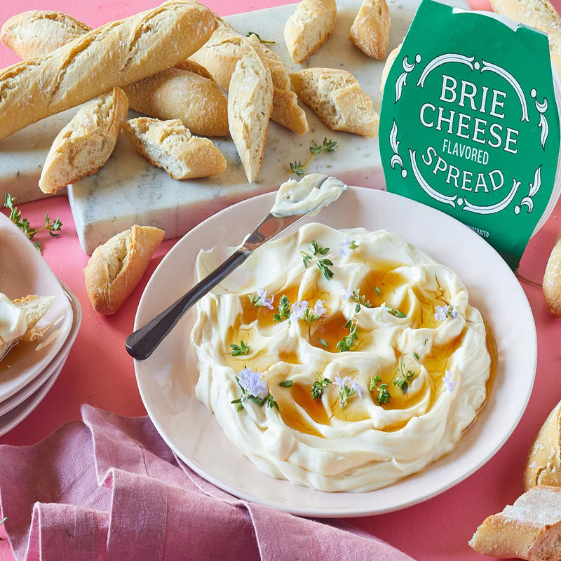 Brie Cheese Flavored Spread Creamy Mild Brie Style Dairy Spread for Crackers Sandwiches and Appetizers