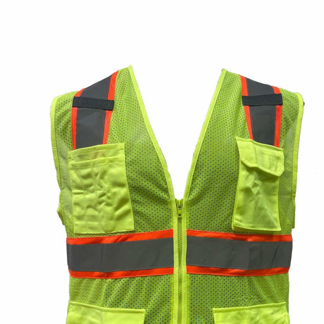 Tricot Reflective Vest with Liner - 10 Pack - 3.5oz  - 100% Polyester