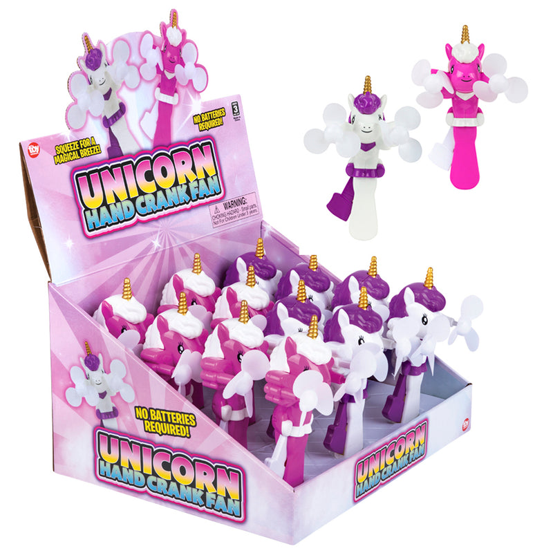 Unicorn Hand Crank Fan (1 DZ)