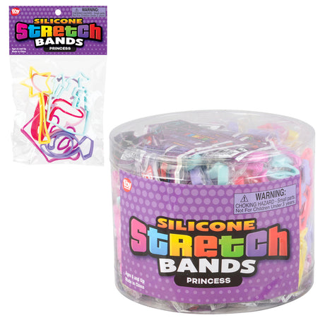 Princess Silicone Stretch Bands (144 Pc Canister)