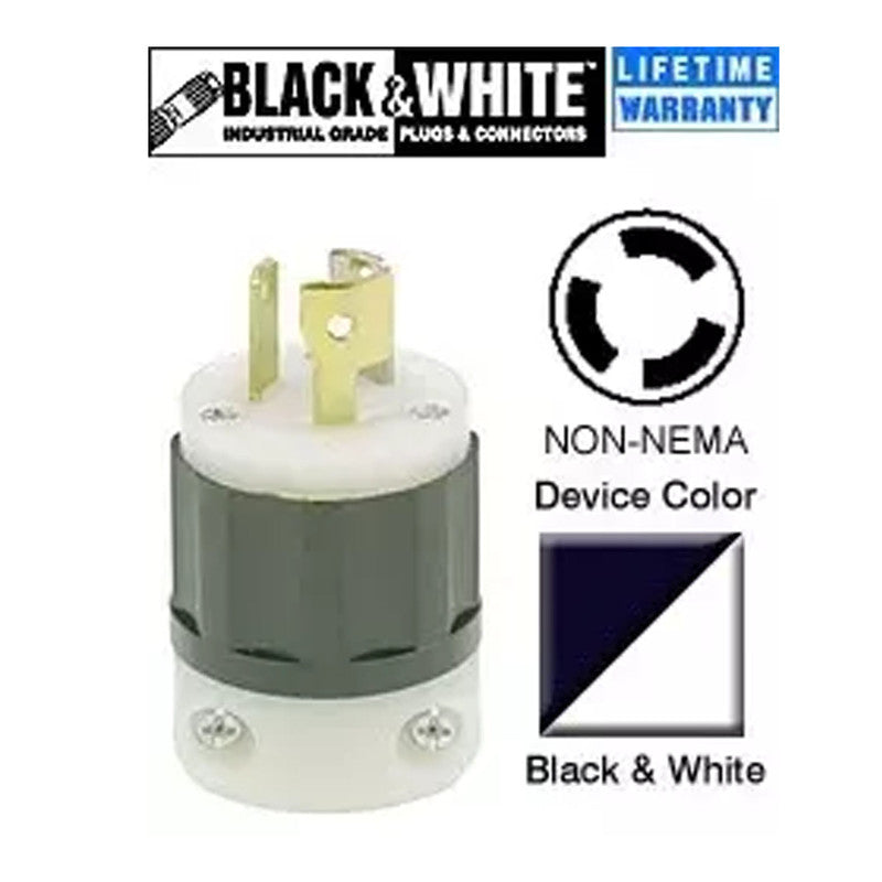 Non-NEMA Locking Plug Industrial Black White