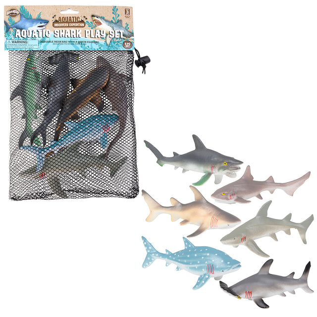 Shark Assortment Set (6 Pc Mesh Bag)
