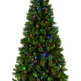 7.5FT Pre Lit Christmas Tree Warm White Pinecones LED