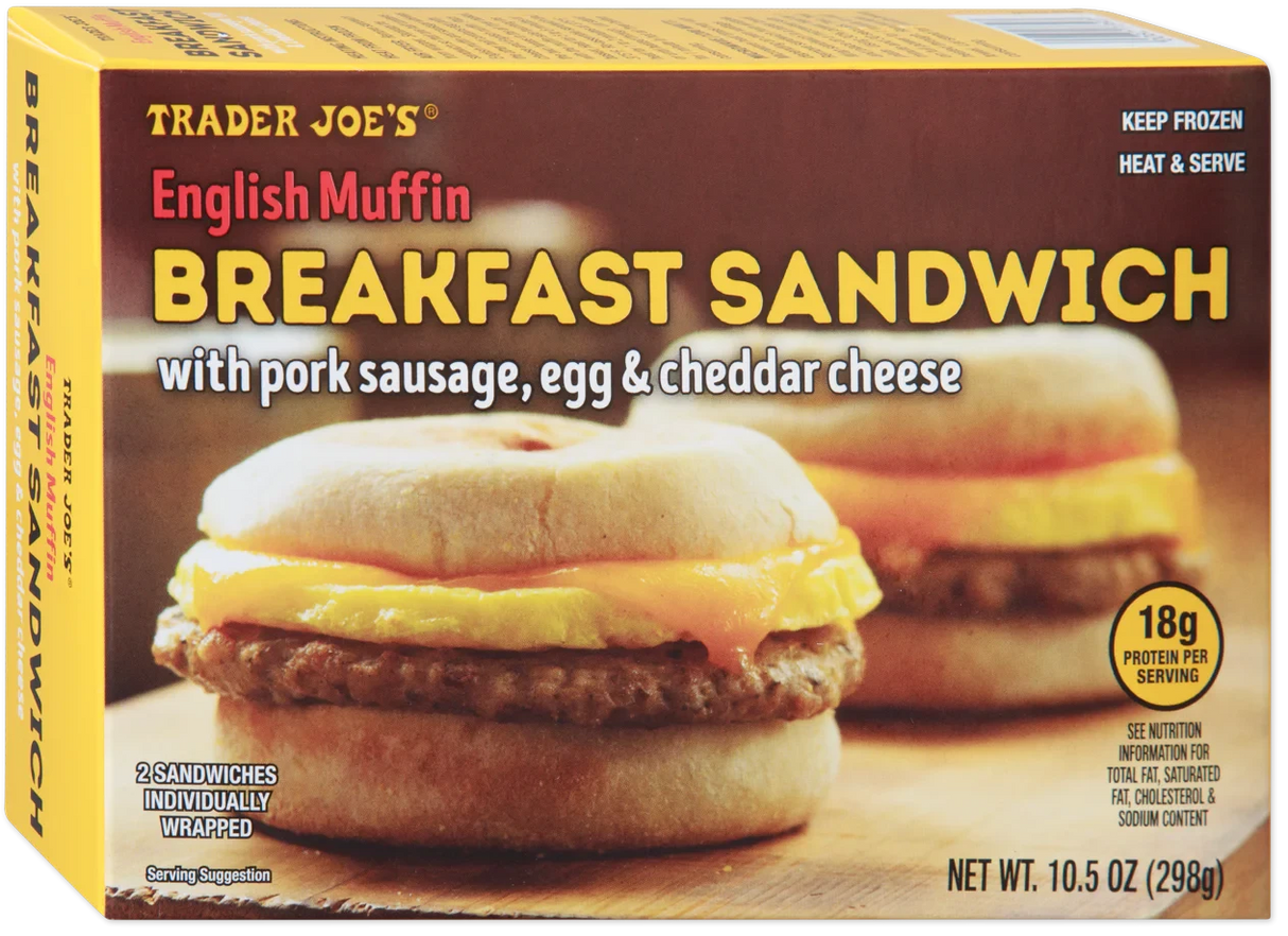 English Muffin Breakfast Sandwich Sausage Egg Cheese Frozen 10.5 Oz
