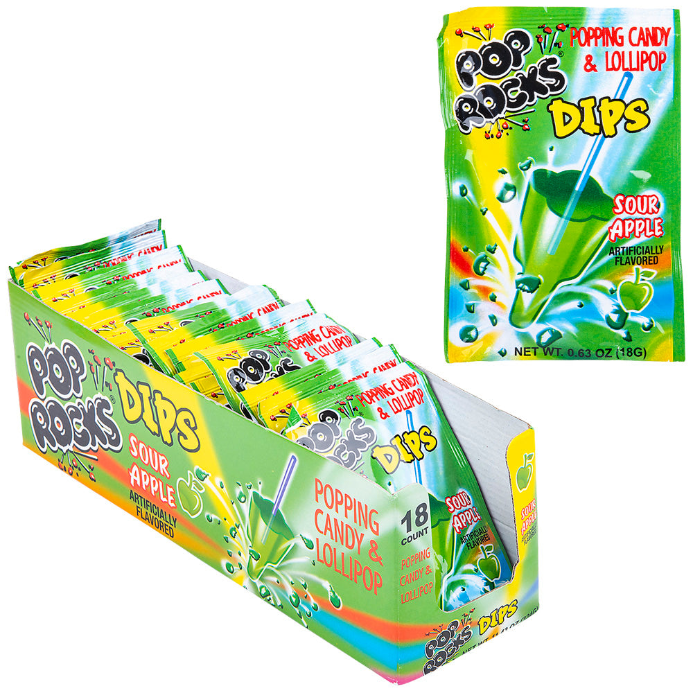 Pop Rocks Dips Sour Apple (1 Box)