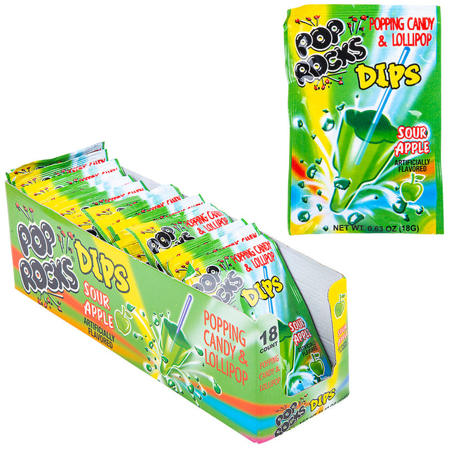 Pop Rocks Dips Sour Apple (1 Box)
