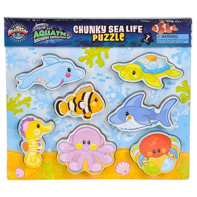 Sea Life Puzzle 7 Pc Chunky Wooden Puzzle