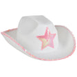 Cowgirl Hat White Felt With Pink Star