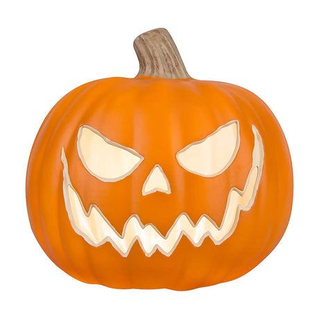 8.50 Inches Tall Haunted Living Lighted Jack-O-Lantern Creepy Face Halloween Decoration