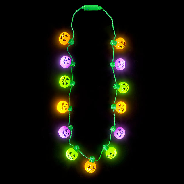 Light Up Jack O Lantern Necklace 25"