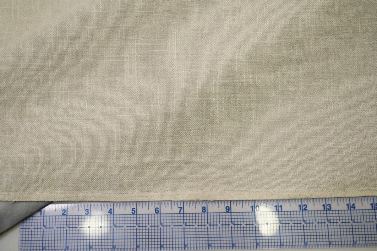 Upholstery Weight Poly Linen Fabric - Ivory, Taupe, Non Woven Backing, 60" Width (1 Yard)