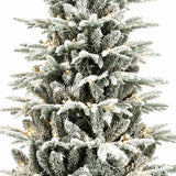7.5FT Pre Lit Flocked Christmas Tree Warm White LED