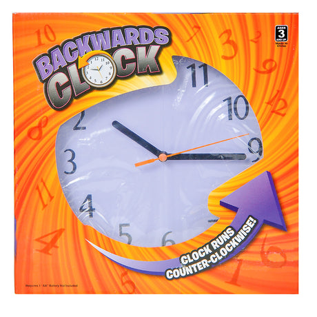 Backwards Joke Clock 9"