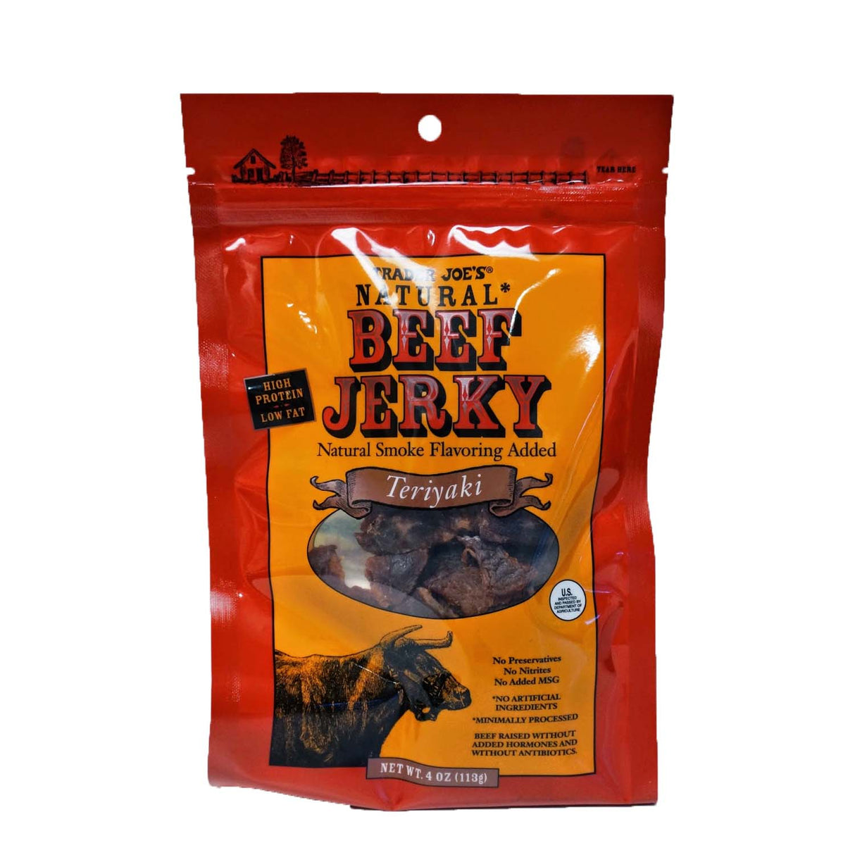 Trader Joes's Natural Beef Jerky Smoked Teriyaki