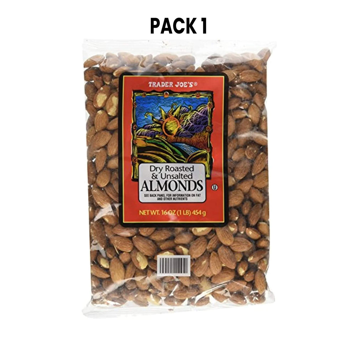 Dry Roasted & Unsalted Almonds 16 oz