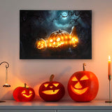 Northlight 15.75 Inches Hanging Lighted Jack-o-Lantern Halloween Wall Art