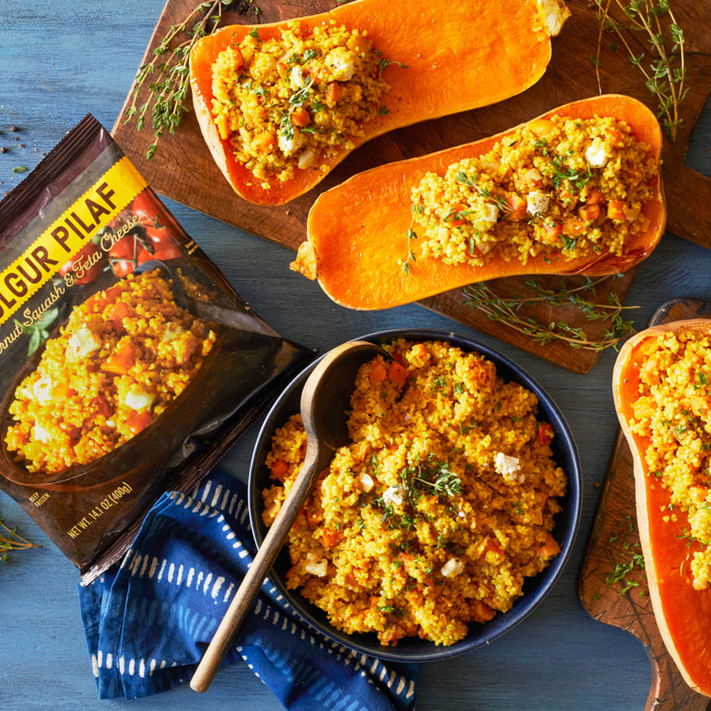Bulgur Pilaf with Butternut Squash & Feta Cheese Ready Meal 14.1 Oz