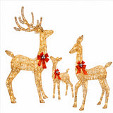 3 Piece Lighted Reindeer Set Christmas Yard Decor LED