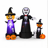 94.5" Ghost Skull Pumpkin Halloween Yard Decor Set