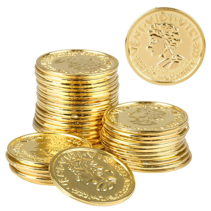Gold Coin Plastic Coins (144 Pc Poly Bag)