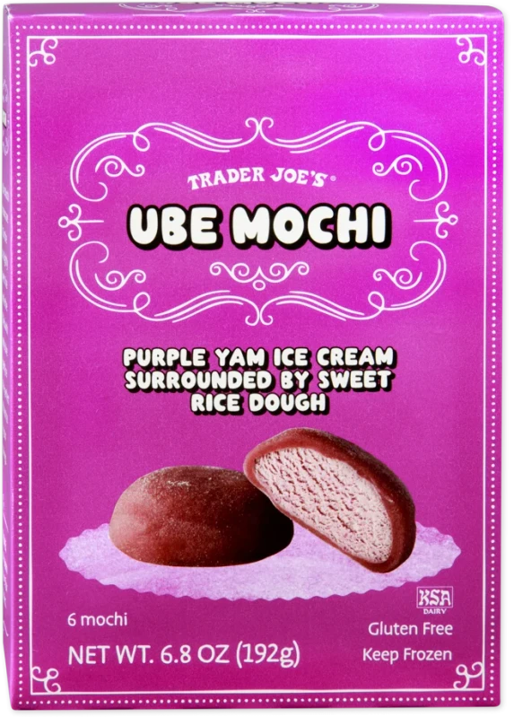 Ube Mochi Ice Cream Chewy Rice Dough Purple Yam Dessert 6.8 Oz