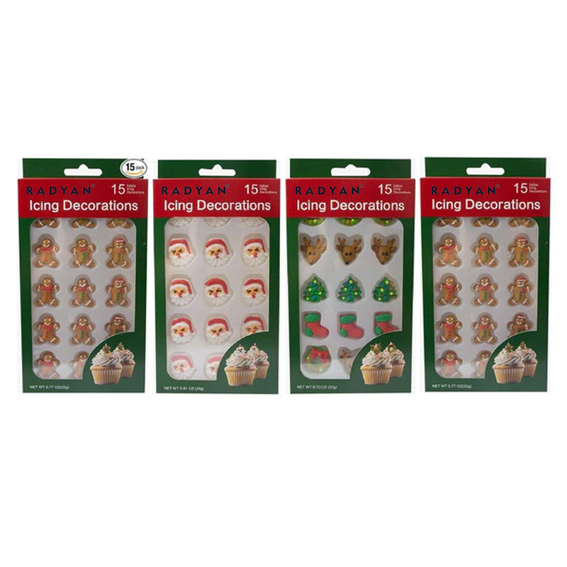 Christmas Edible Cake Decorations Candy Cupcake Topper