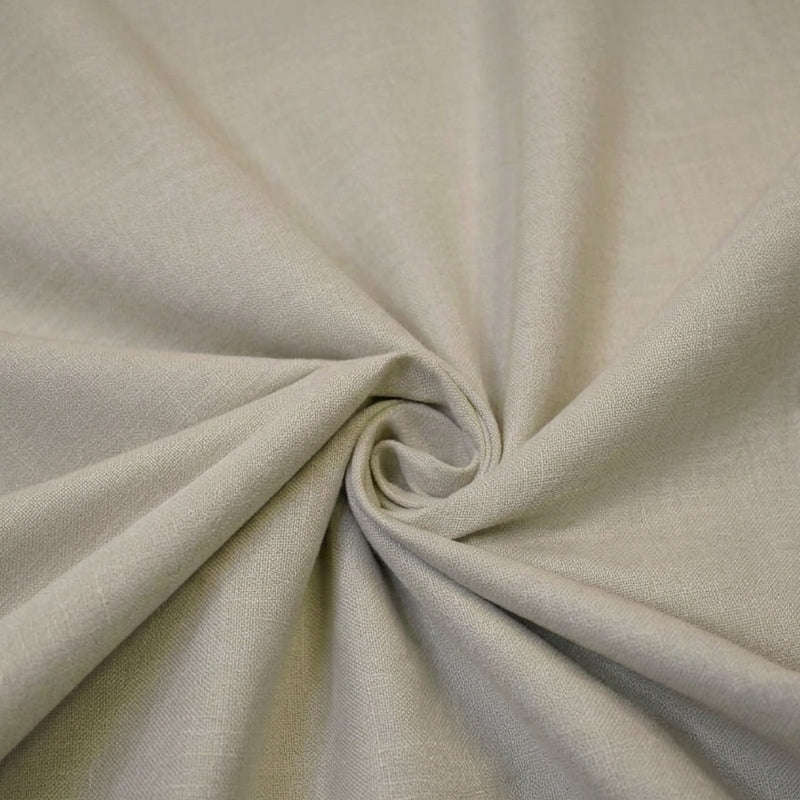 Upholstery Weight Poly Linen Fabric - Ivory, Taupe, Non Woven Backing, 60" Width (1 Yard)