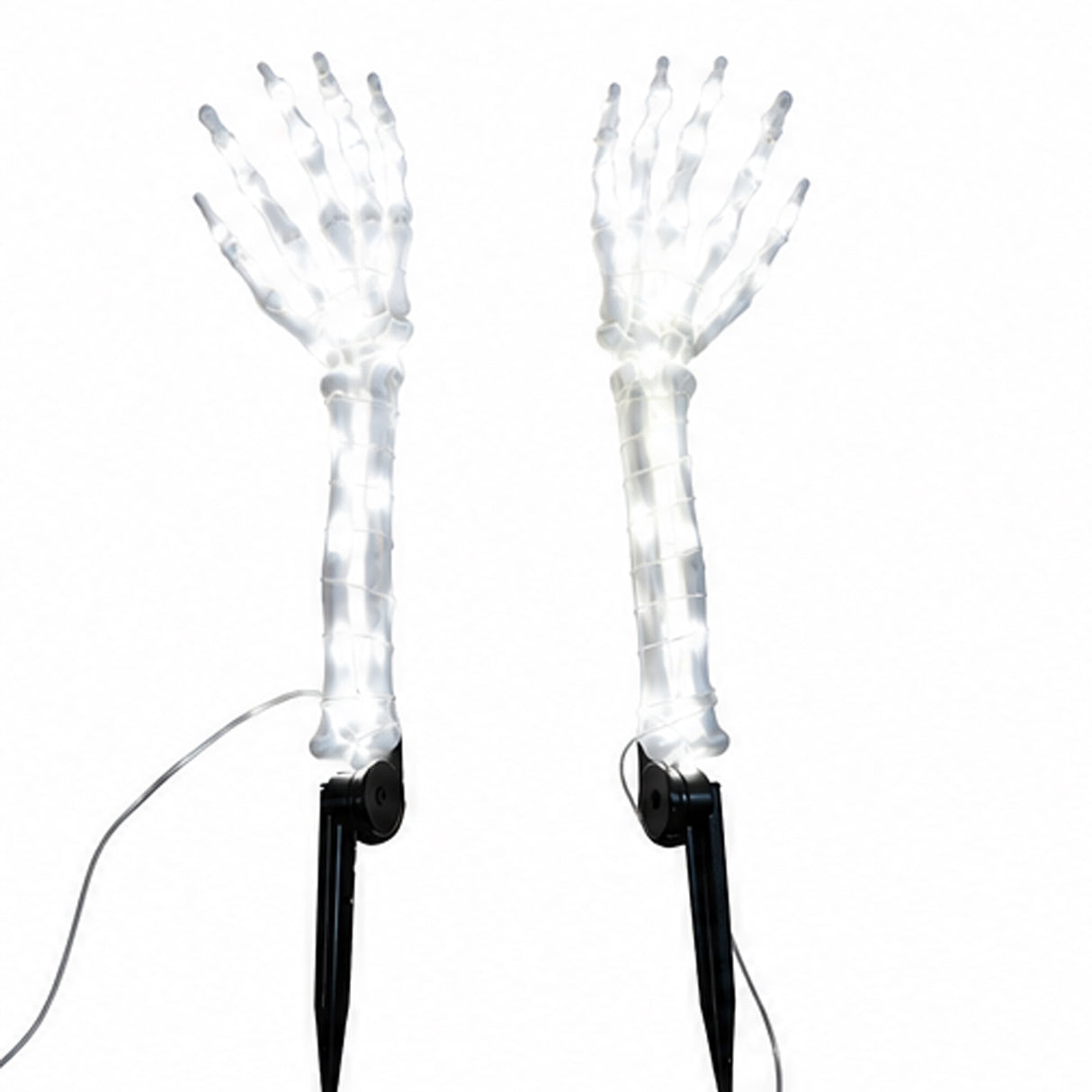 Cool White Light Ghost Hands Halloween Decor 1 Pair Set