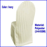 1 Piece Striped Jacquard Polyester Banquet Chair Cover Ivory Elegant Wedding Decor