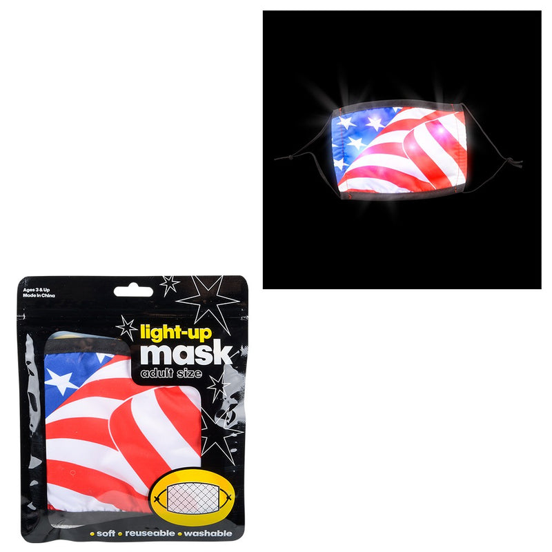 Light-Up Patriotic Face Mask Adult Size (1 DZ)