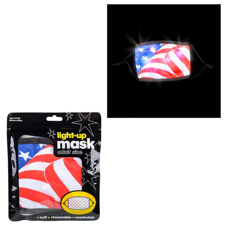 Light-Up Patriotic Face Mask Adult Size (1 DZ)