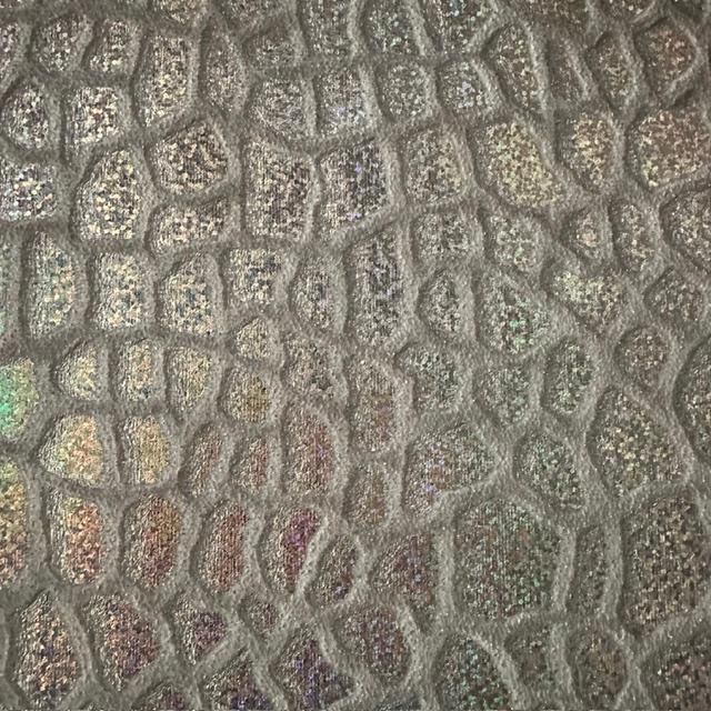 Velvet Hologram Embossed Giraffe Print Fabric